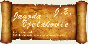 Jagoda Bjelaković vizit kartica